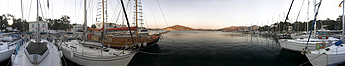 Abendstimmung im Hafen von Leros